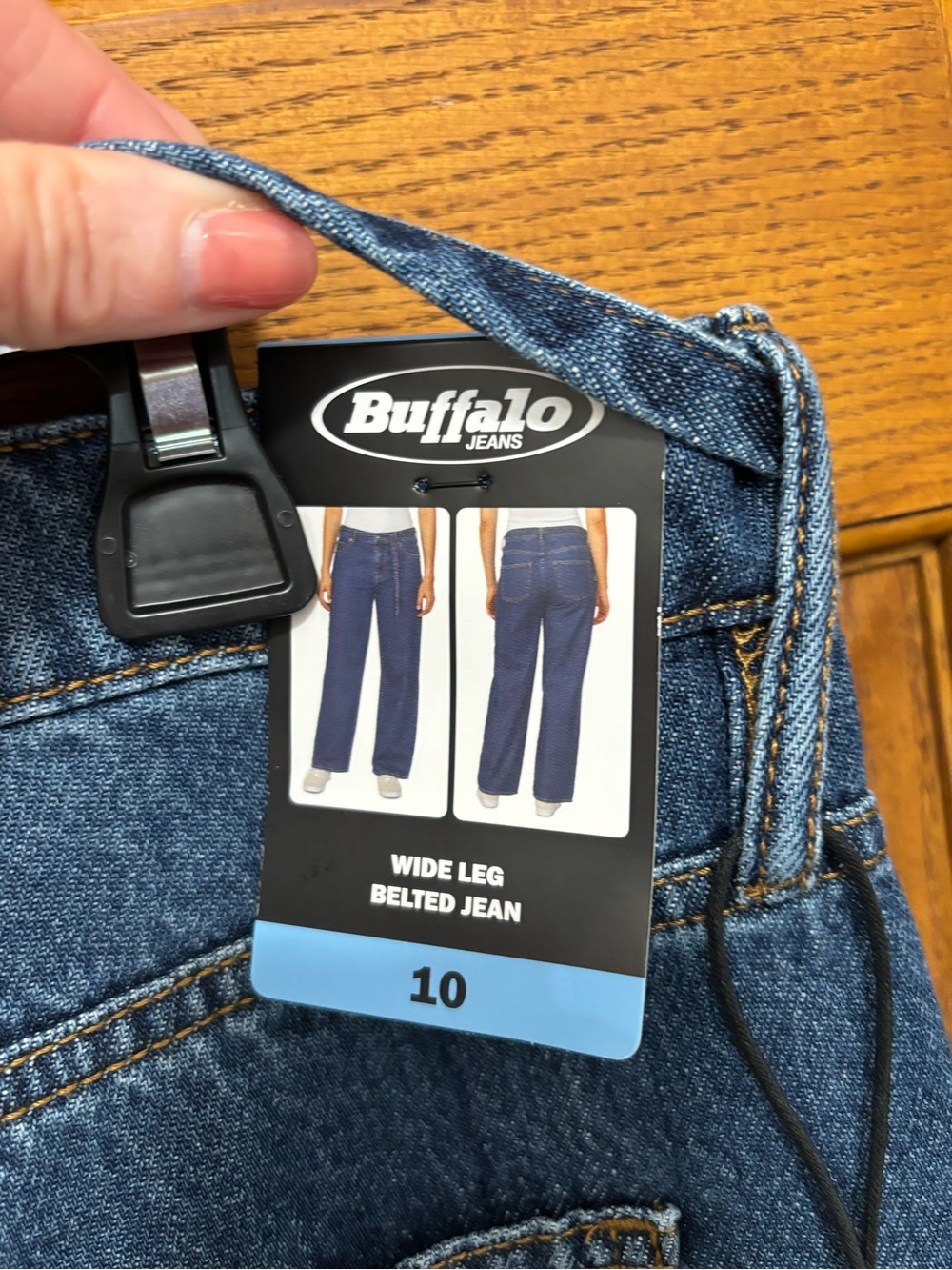 Buffalo David Bitton High Rise Wide Leg Belted Jeans  Sz 10. NWT - Picture 8 of 12